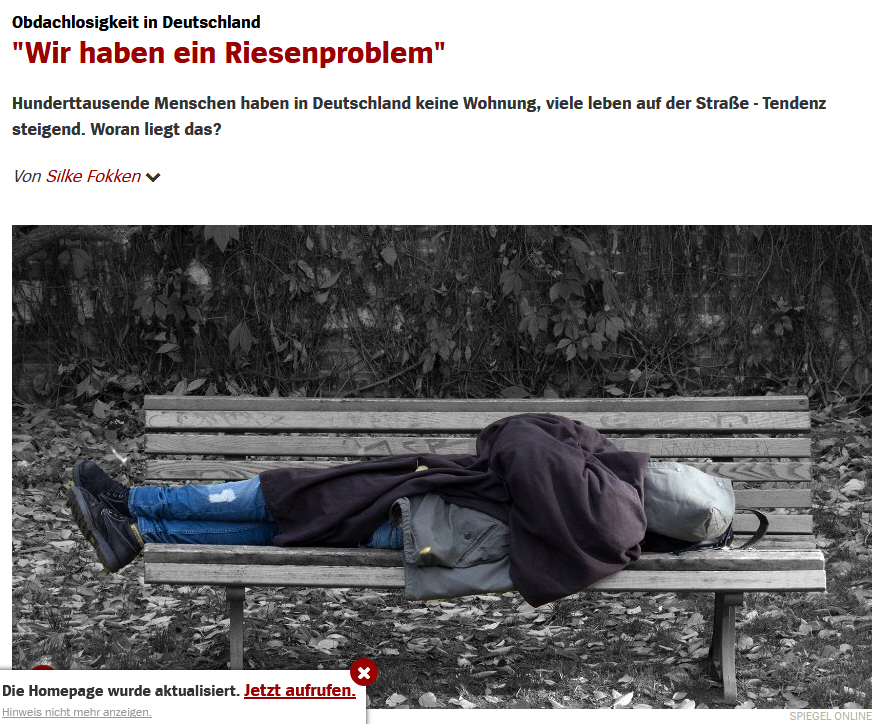 Obdachlosigkeit in Deutschland: „Wir haben ein Riesenproblem“